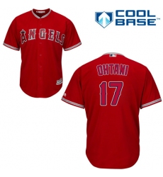 Youth Majestic Los Angeles Angels of Anaheim #17 Shohei Ohtani Authentic Red Alternate Cool Base MLB Jersey