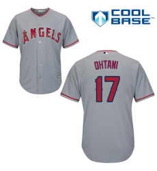 Youth Majestic Los Angeles Angels of Anaheim #17 Shohei Ohtani Replica Grey Road Cool Base MLB Jersey