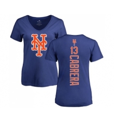 MLB Women's Nike New York Mets #13 Asdrubal Cabrera Royal Blue Backer T-Shirt