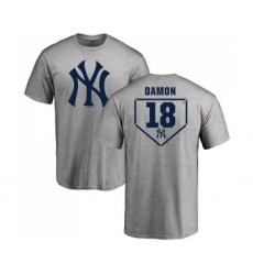 MLB Nike New York Yankees #18 Johnny Damon Gray RBI T-Shirt