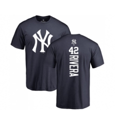 MLB Nike New York Yankees #42 Mariano Rivera Navy Blue Backer T-Shirt