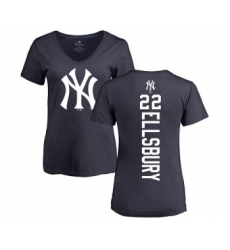 MLB Women's Nike New York Yankees #22 Jacoby Ellsbury Navy Blue Backer T-Shirt