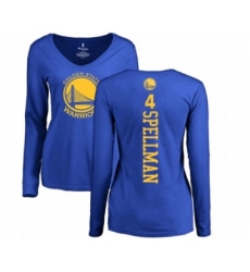 Basketball Women's Golden State Warriors #4 Omari Spellman Royal Blue Backer Long Sleeve T-S