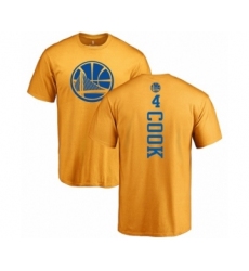 NBA Nike Golden State Warriors #4 Quinn Cook Gold One Color Backer T-Shirt