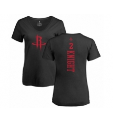 NBA Women's Nike Houston Rockets #2 Brandon Knight Black One Color Backer Slim-Fit V-Neck T-Shirt