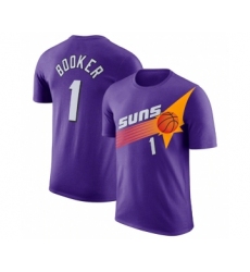 Men's Phoenix Suns #1 Devin Booker Purple 2022-23 Classic Edition Name & Number T-Shirt