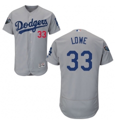 Men's Majestic Los Angeles Dodgers #33 Mark Lowe Gray Alternate Flex Base Authentic Collection 2018 World Series MLB Jersey