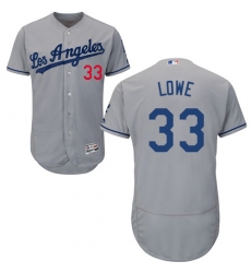 Men's Majestic Los Angeles Dodgers #33 Mark Lowe Grey Road Flex Base Authentic Collection MLB Jersey