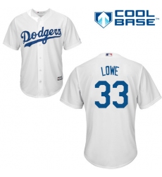 Men's Majestic Los Angeles Dodgers #33 Mark Lowe Replica White Home Cool Base MLB Jersey