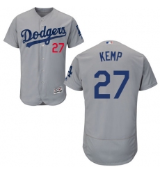 Men's Majestic Los Angeles Dodgers #27 Matt Kemp Gray Alternate Flex Base Authentic Collection MLB Jersey