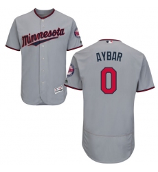Men's Majestic Minnesota Twins #0 Erick Aybar Authentic Grey Road Cool Base MLB Jersey