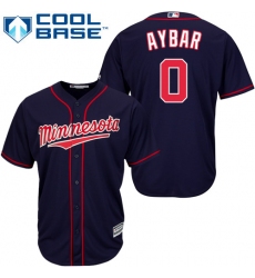 Men's Majestic Minnesota Twins #0 Erick Aybar Replica Navy Blue Alternate Road Cool Base MLB Jersey