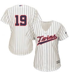 Women's Majestic Minnesota Twins #19 Anibal Sanchez Replica Cream Alternate Cool Base MLB Jersey