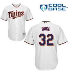 Youth Majestic Minnesota Twins #32 Zach Duke Replica White Home Cool Base MLB Jersey