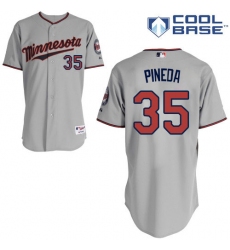 Men's Majestic Minnesota Twins #35 Michael Pineda Authentic Grey Road Cool Base MLB Jersey