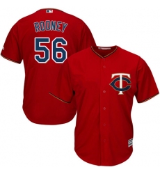 Youth Majestic Minnesota Twins #56 Fernando Rodney Authentic Scarlet Alternate Cool Base MLB Jersey