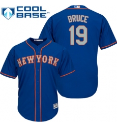 Men's Majestic New York Mets #19 Jay Bruce Replica Royal Blue Alternate Road Cool Base MLB Jersey