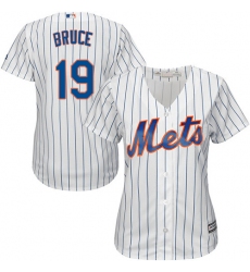 Women's Majestic New York Mets #19 Jay Bruce Authentic White Home Cool Base MLB Jersey