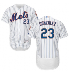 Men's Majestic New York Mets #23 Adrian Gonzalez White Home Flex Base Authentic Collection MLB Jersey