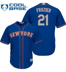 Men's Majestic New York Mets #21 Todd Frazier Replica Royal Blue Alternate Road Cool Base MLB Jersey
