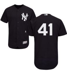 Men's Majestic New York Yankees #41 Adam Lind Navy Blue Alternate Flex Base Authentic Collection MLB Jersey