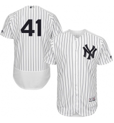 Men's Majestic New York Yankees #41 Adam Lind White Home Flex Base Authentic Collection MLB Jersey