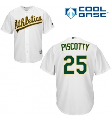 Youth Majestic Oakland Athletics #25 Stephen Piscotty Authentic White Home Cool Base MLB Jersey