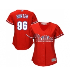 Women's Philadelphia Phillies #96 Tommy Hunter Replica Red Alternate Cool Base Baseball Jersey
