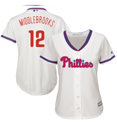 Women's Majestic Philadelphia Phillies #12 Will Middlebrooks Authentic Cream Alternate Cool Base MLB Jersey