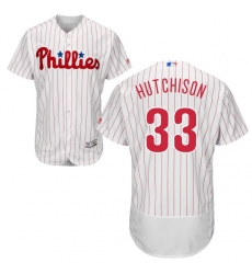 Men's Majestic Philadelphia Phillies #33 Drew Hutchison White Home Flex Base Authentic Collection MLB Jersey