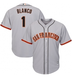 Youth Majestic San Francisco Giants #1 Gregor Blanco Replica Grey Road Cool Base MLB Jersey