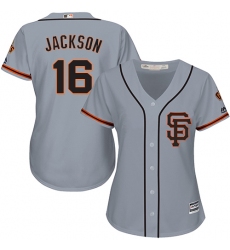 Women's Majestic San Francisco Giants #16 Austin Jackson Authentic Grey Road 2 Cool Base MLB Jersey