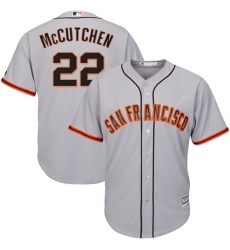 Youth Majestic San Francisco Giants #22 Andrew McCutchen Authentic Grey Road Cool Base MLB Jersey