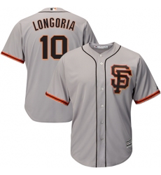 Youth Majestic San Francisco Giants #10 Evan Longoria Replica Grey Road 2 Cool Base MLB Jersey