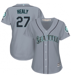 Women's Majestic Seattle Mariners #27 Ryon Healy Authentic Grey Road Cool Base MLB Jersey