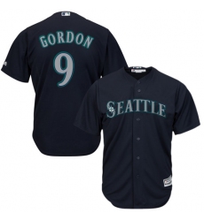 Men's Majestic Seattle Mariners #9 Dee Gordon Replica Navy Blue Alternate 2 Cool Base MLB Jersey
