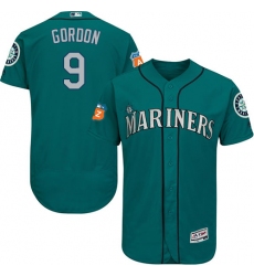 Men's Majestic Seattle Mariners #9 Dee Gordon Teal Green Alternate Flex Base Authentic Collection MLB Jersey