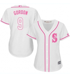 Women's Majestic Seattle Mariners #9 Dee Gordon Replica White Fashion Cool Base MLB Jersey