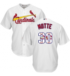 Men's Majestic St. Louis Cardinals #30 Jason Motte Authentic White Team Logo Fashion Cool Base MLB Jersey