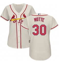 Women's Majestic St. Louis Cardinals #30 Jason Motte Replica Cream Alternate Cool Base MLB Jersey