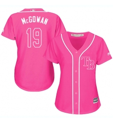 Women's Majestic Tampa Bay Rays #19 Dustin McGowan Replica Pink Fashion Cool Base MLB Jersey