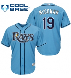 Youth Majestic Tampa Bay Rays #19 Dustin McGowan Replica Light Blue Alternate 2 Cool Base MLB Jersey
