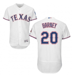 Men's Majestic Texas Rangers #20 Darwin Barney White Home Flex Base Authentic Collection MLB Jersey