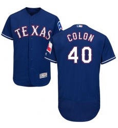 Men's Majestic Texas Rangers #40 Bartolo Colon Royal Blue Alternate Flex Base Authentic Collection MLB Jersey