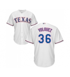 Men's Texas Rangers #36 Edinson Volquez Replica White Home Cool Base Baseball Jersey
