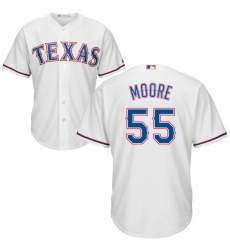 Men's Majestic Texas Rangers #55 Matt Moore Replica White Home Cool Base MLB Jersey