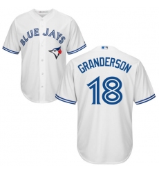 Men's Majestic Toronto Blue Jays #18 Curtis Granderson Replica White Home MLB Jersey