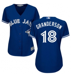 Women's Majestic Toronto Blue Jays #18 Curtis Granderson Authentic Blue Alternate MLB Jersey
