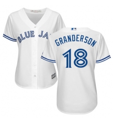 Women's Majestic Toronto Blue Jays #18 Curtis Granderson Authentic White Home MLB Jersey