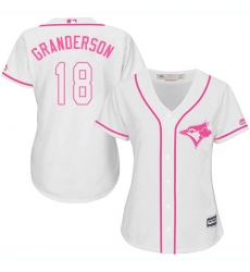 Women's Majestic Toronto Blue Jays #18 Curtis Granderson Replica White Fashion Cool Base MLB Jersey